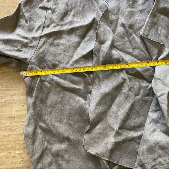 Lightweight Grey Beige 100% Linen Cardigan P16 - Picture 4 of 8